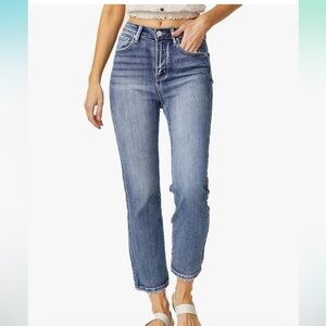 Risen jeans - high rise straight, 26 inch inseam.  Size 7/28